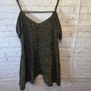 Forever21 Green leopard dress